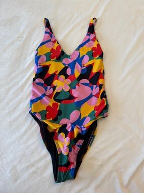 Beach Riot Bright Multicolor Floral One-Piece Swimsuit - see measurements